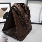 Übergroße Leder-Schultertasche für Frauen
