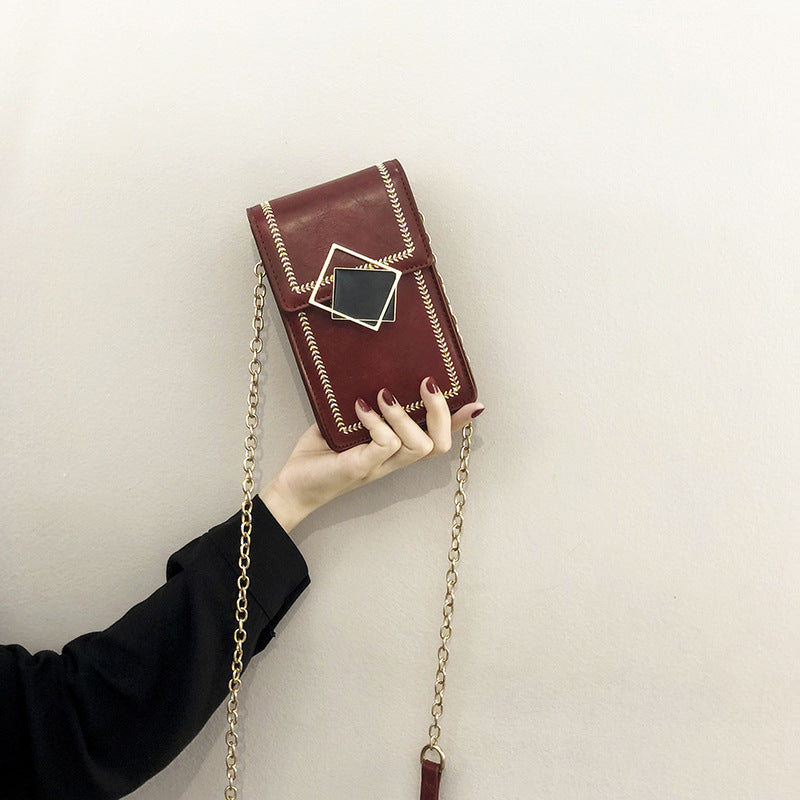 Damen modische Handytasche mit elegantem Kettenriemen