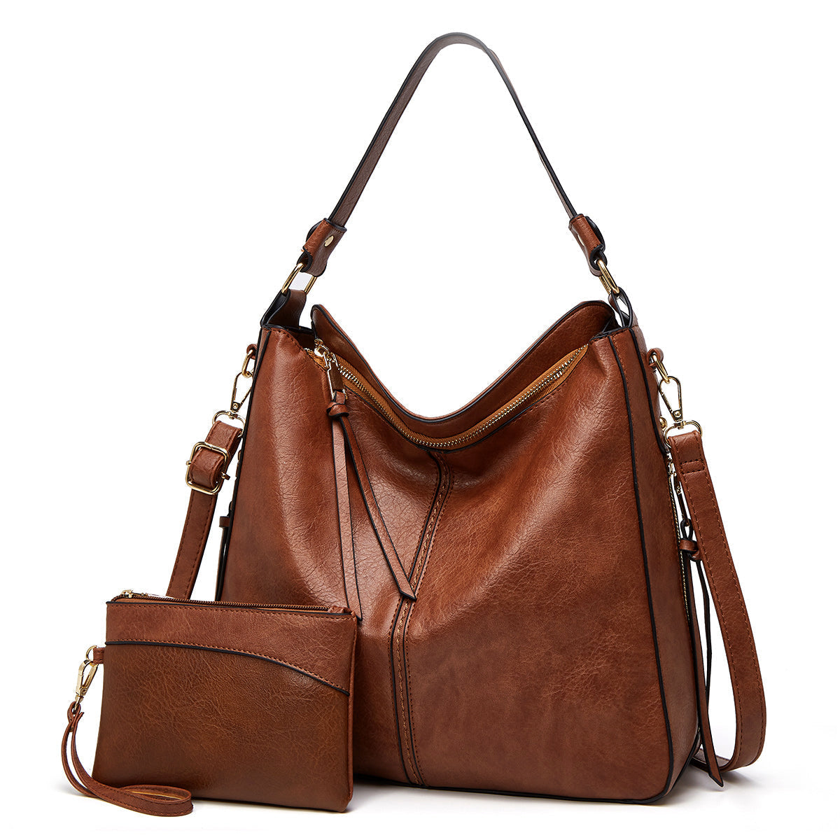 Vintage-inspirierte Leder Hobo-Tasche