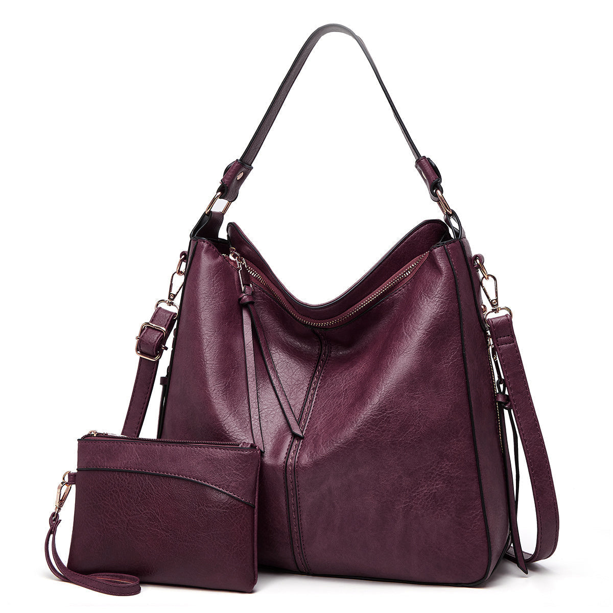 Vintage-inspirierte Leder Hobo-Tasche