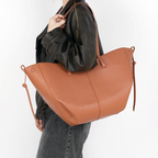 Große strukturierte Leder-Tasche