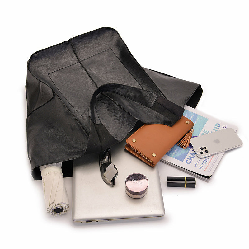 Übergroße Leder-Schultertasche für Frauen