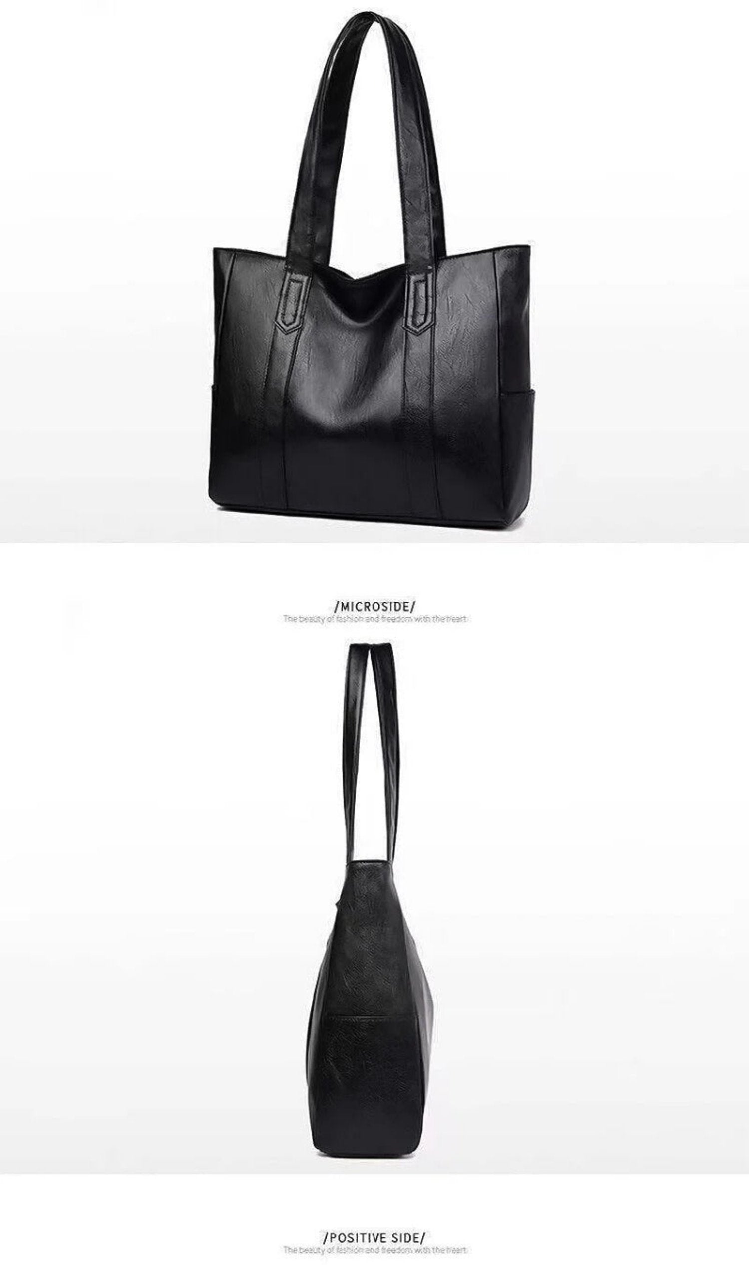 Leder Schultertasche große Kapazität klassischer Vintage-Stil eleganter Tragetasche für den Alltag