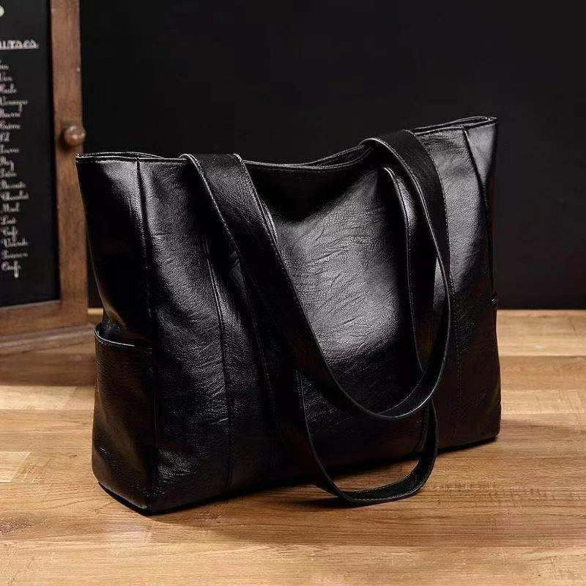 Leder Schultertasche große Kapazität klassischer Vintage-Stil eleganter Tragetasche für den Alltag