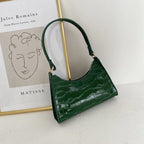 Damen Leder Schultertasche im Retro-Stil