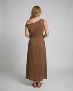 Dames Off-Shoulder Maxi Jurk met Drapering