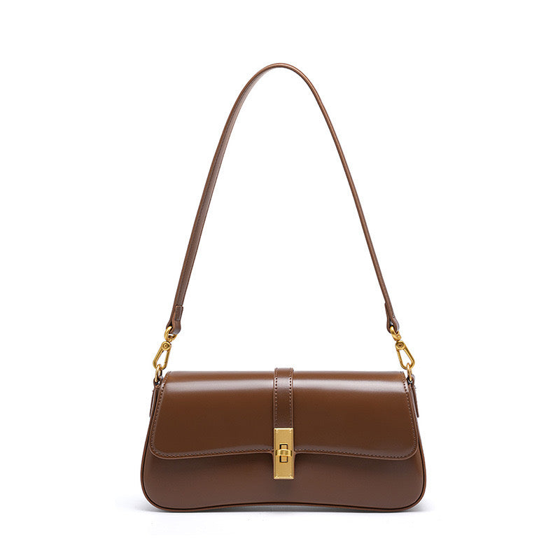 Damen Baguette Tasche mit goldener Drehverschluss