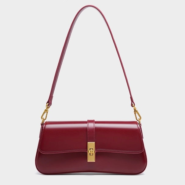 Damen Baguette Tasche mit goldener Drehverschluss