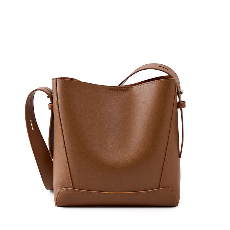 Damen Bucket Bag, Schultertasche mit innerem Reißverschlußfach