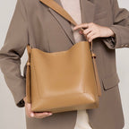 Damen Bucket Bag, Schultertasche mit innerem Reißverschlußfach