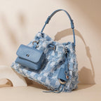 Fransen Bucket Bag mit abnehmbarem Mini-Beutel