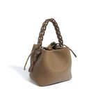 Damen Mini Bucket Bag mit geflochtenem Obergriff