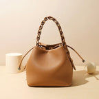 Damen Mini Bucket Bag mit geflochtenem Obergriff