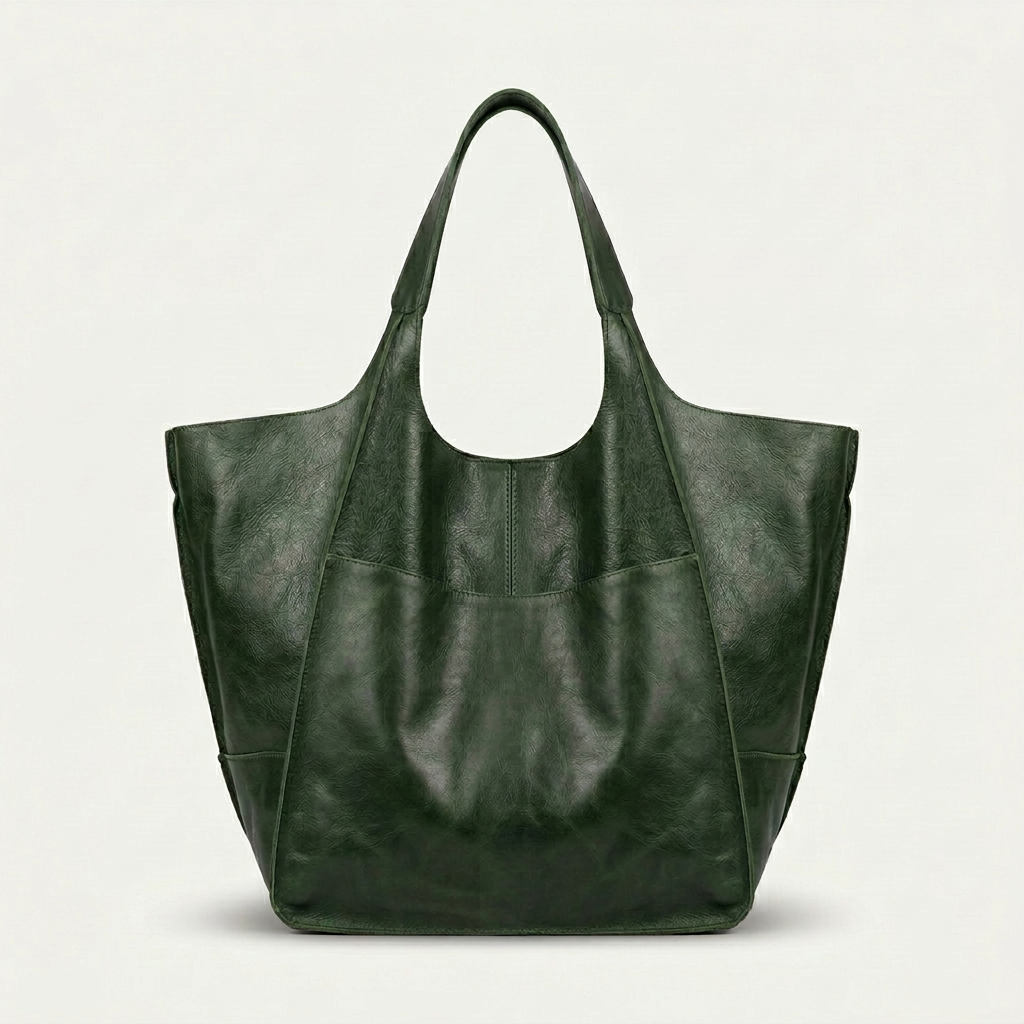 Übergroße Leder Tragetasche, Große Schultertasche