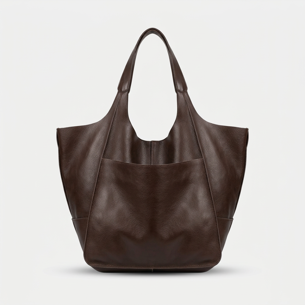 Übergroße Leder Tragetasche, Große Schultertasche