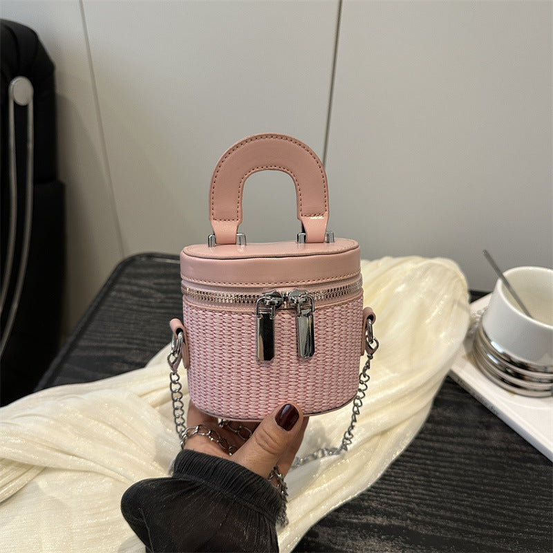 Damen Mini-Rucksack-Handtasche mit elegantem Reißverschluss und praktischem Tragegriff