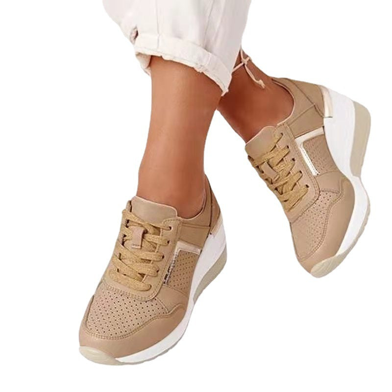 Damen atmungsaktive Sneakers mit perforierten Details und bequemer Einlegesohle