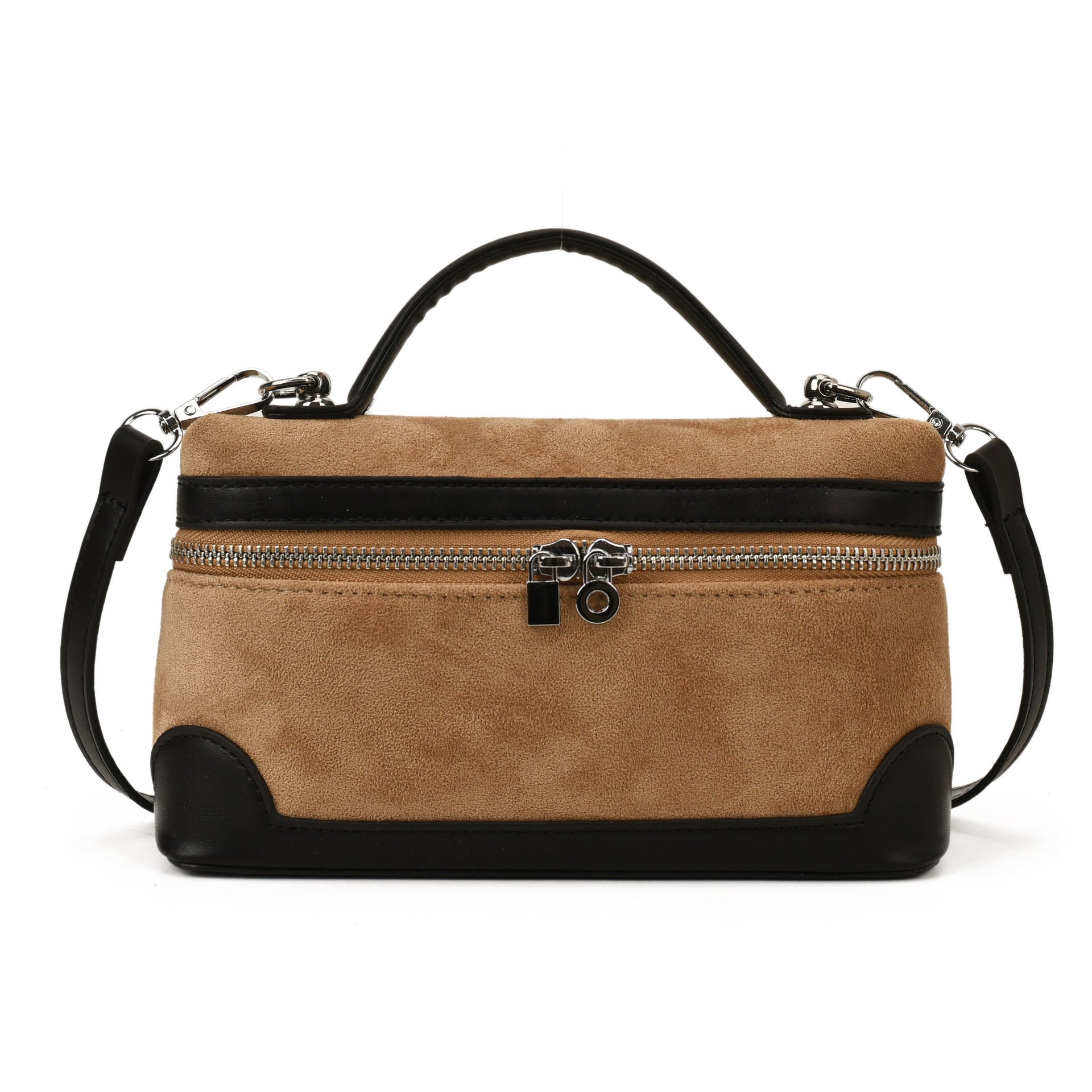 Damen Schultertasche aus weichem Wildleder mit praktischen Fächern