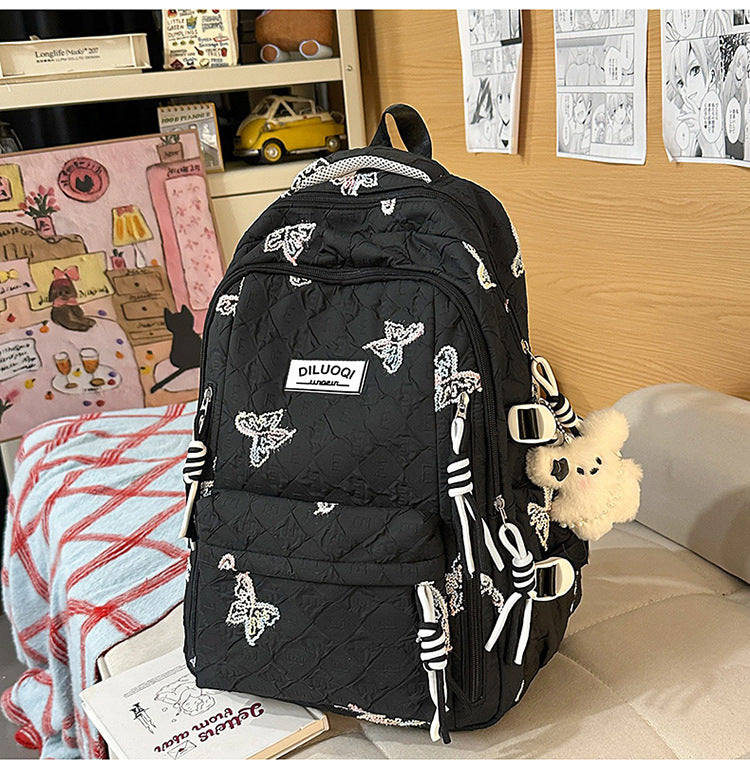 Blumenbestickter Robuster Schulrucksack