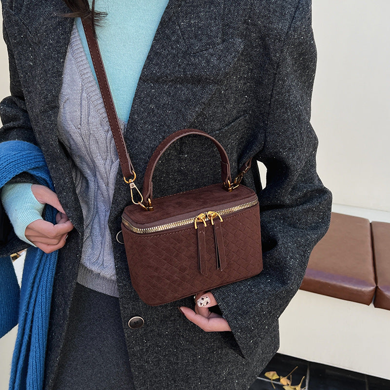 Damen strukturierte Schultertasche mit abnehmbarem Tragegurt