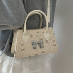 Damen Mini-Tasche mit floralen gewebten Design und stilvollem Schleifendetail