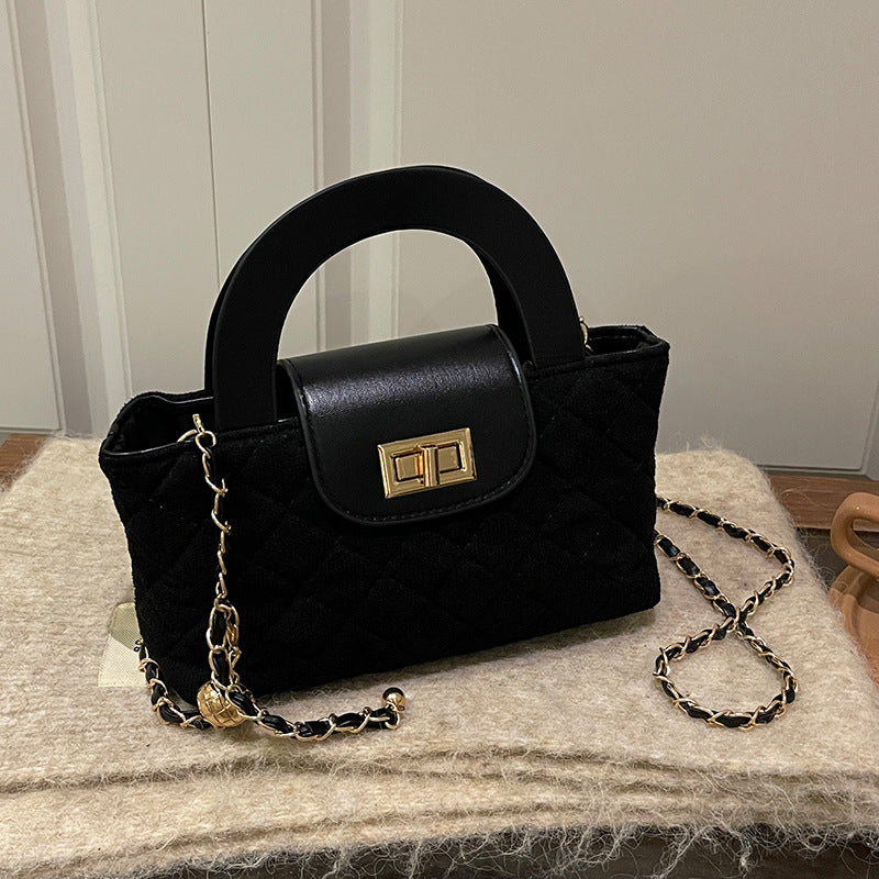 Damen Mini-Handtasche mit elegantem Karomuster