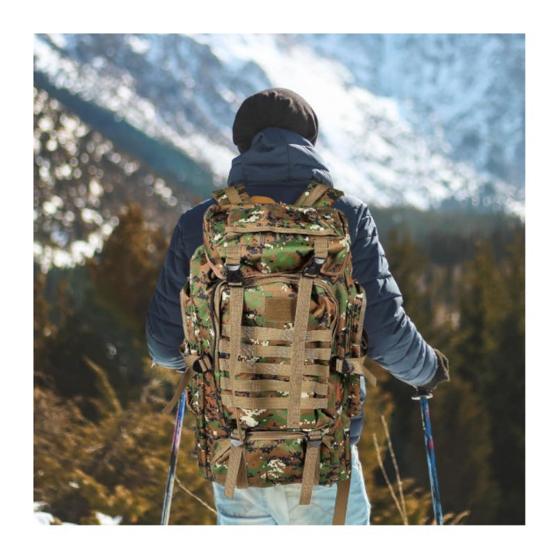Taktischer Rucksack mit modularen Fächern und atmungsaktivem Rücken