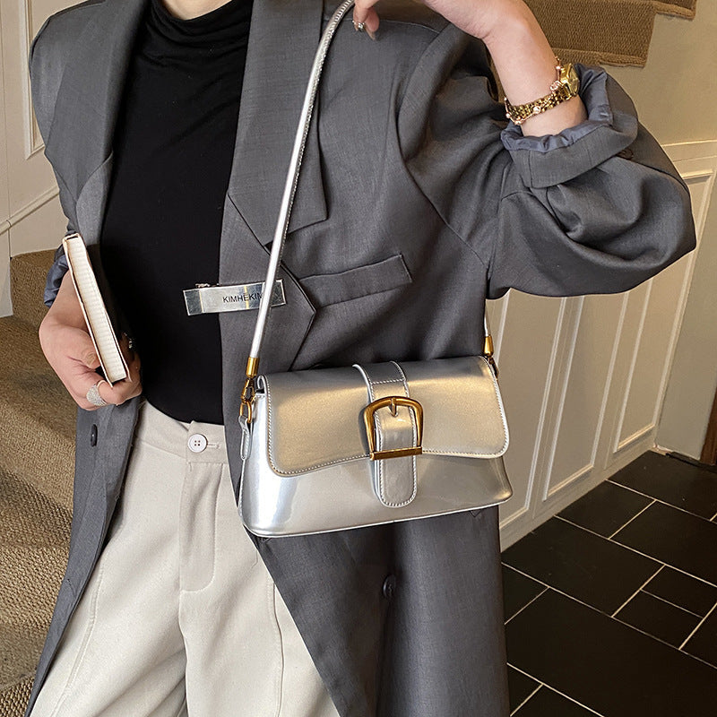 Damen Schultertasche mit abnehmbarem Trageriemen und eleganter Verschluss