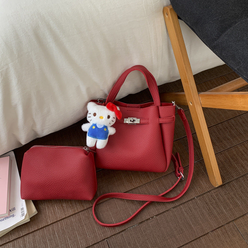 Damen Mini-Handtasche mit abnehmbarem Kosmetiktäschchen