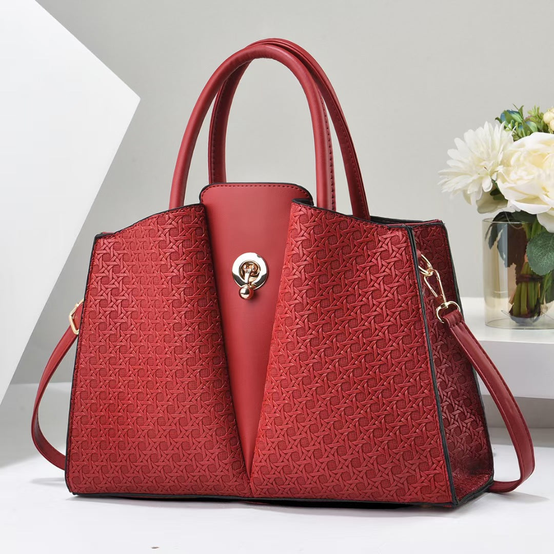 Damen strukturierte Tote-Tasche mit eleganter Falttechnik