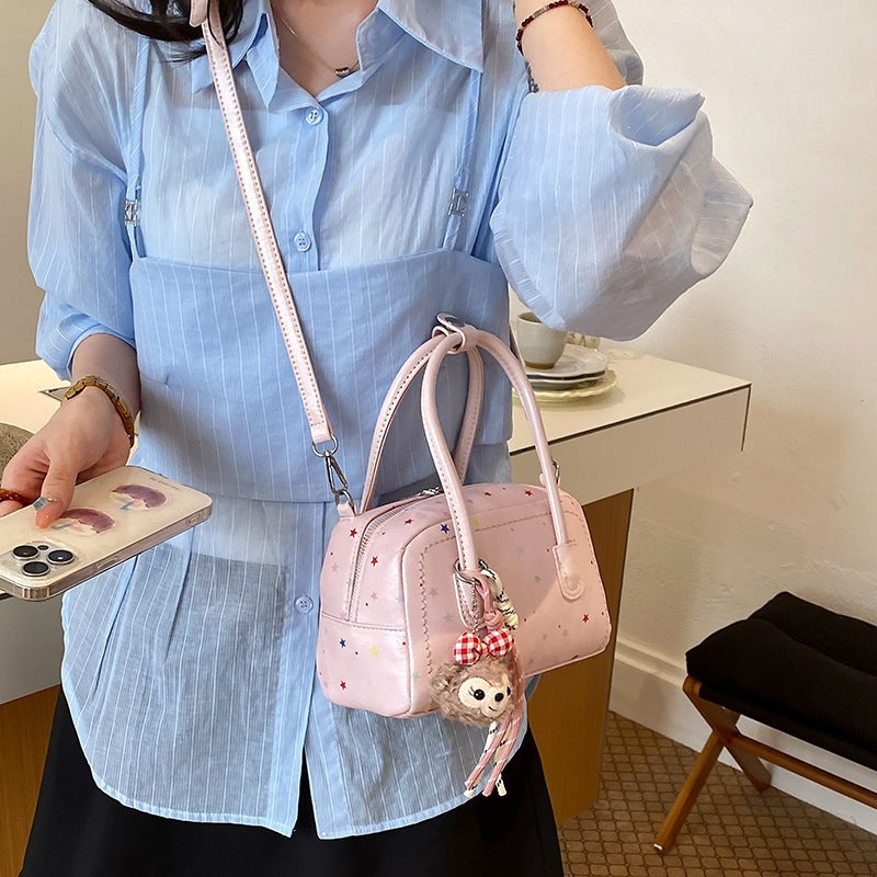 Damen Mini Handtasche mit buntem Sternmotiv