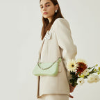 Damen elegante Schultertasche mit Kettenakzent