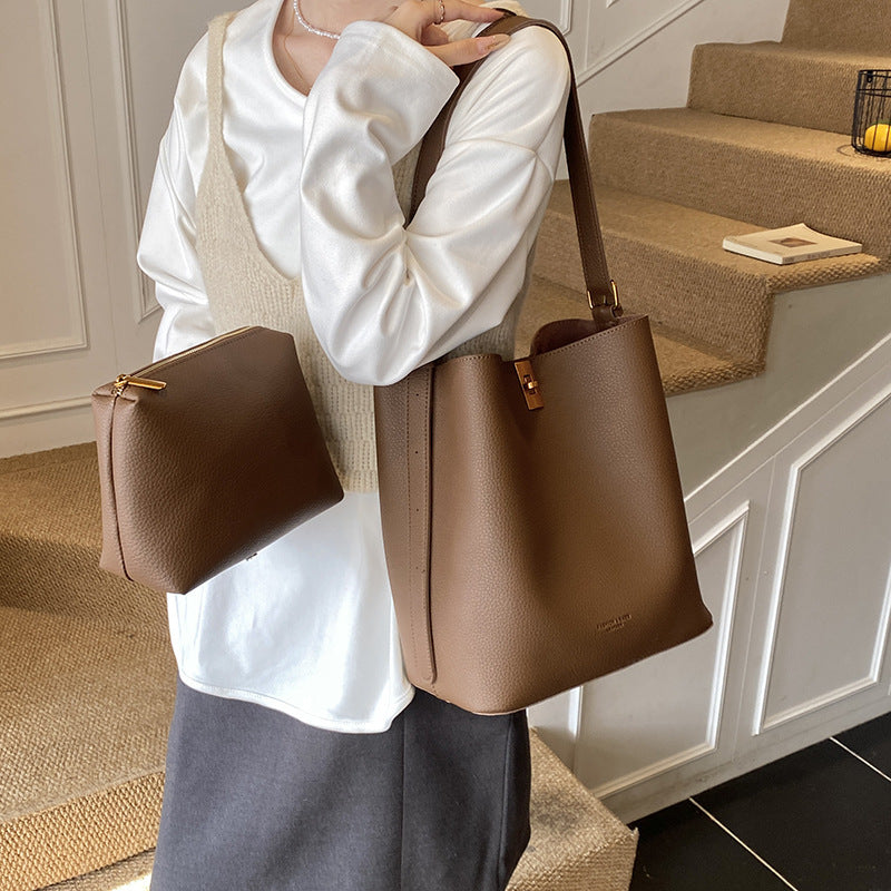 Damen elegante Tote Bag mit modernem Verschluss