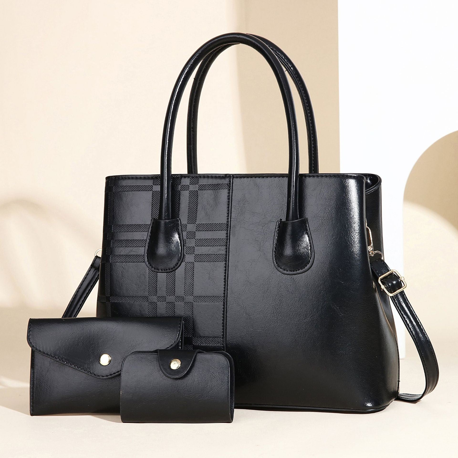 Damen elegante Tote-Handtasche mit abnehmbarem Clutch und zusätzlichem Geldbeutel