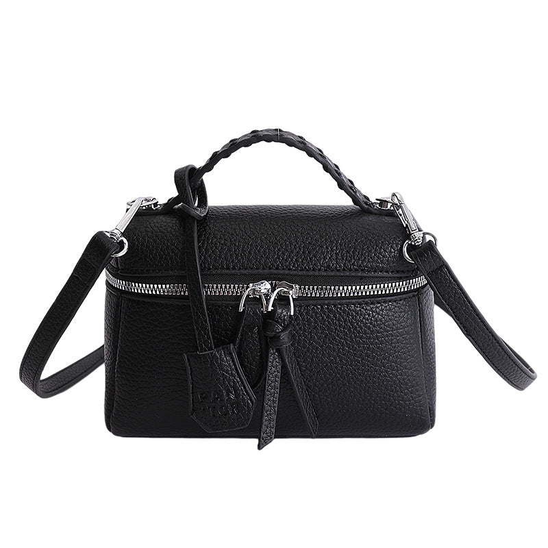 Damen Mini-Handtasche mit feinen dekorativen Nähten und abnehmbarem Schultergurt