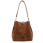 Damen praktische Schultertasche aus hochwertigem Wildleder