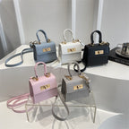 Damen Mini-Tasche mit elegantem Krokodil-Look und goldenen Akzenten