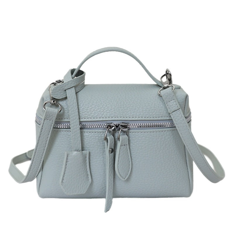 Damen praktische Schultertasche mit Doppelreißverschluss und vielseitigem Tragegurt