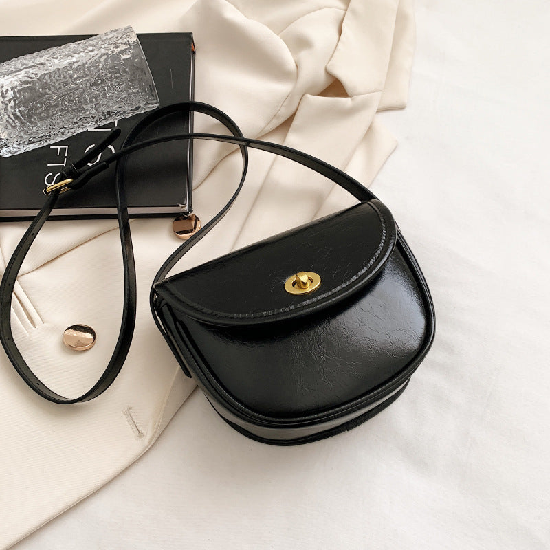 Damen Schultertasche im eleganten Retro-Design mit goldenen Akzenten