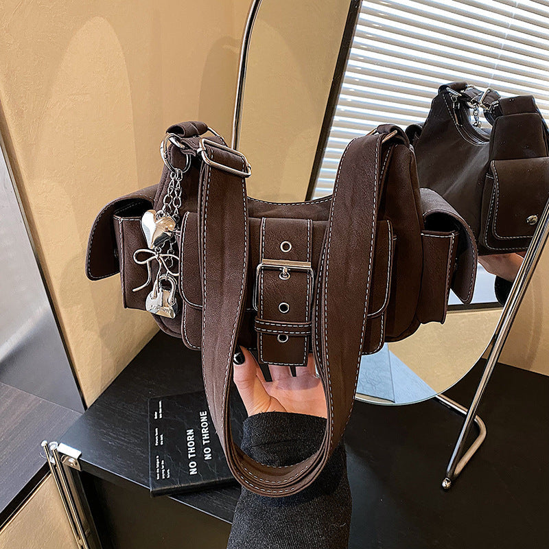 Damen Schultertasche im modernen Design mit praktischen Fächern