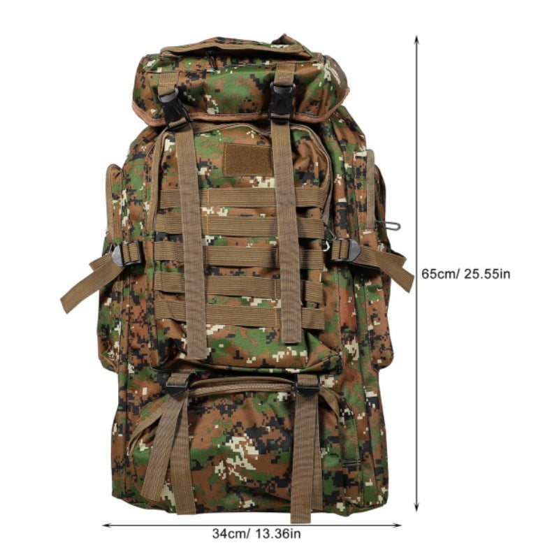 Taktischer Rucksack mit modularen Fächern und atmungsaktivem Rücken