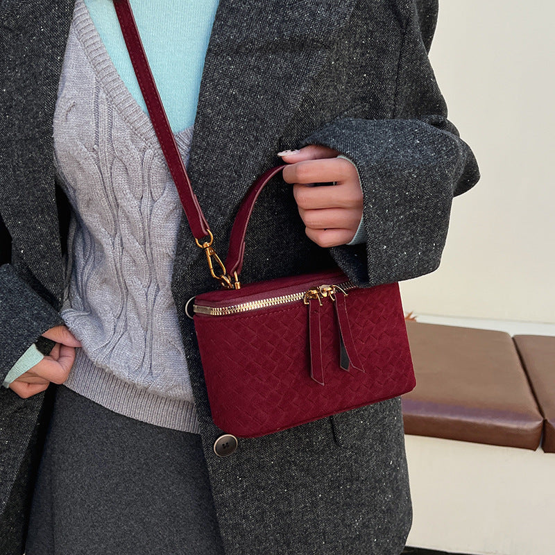 Damen strukturierte Schultertasche mit abnehmbarem Tragegurt