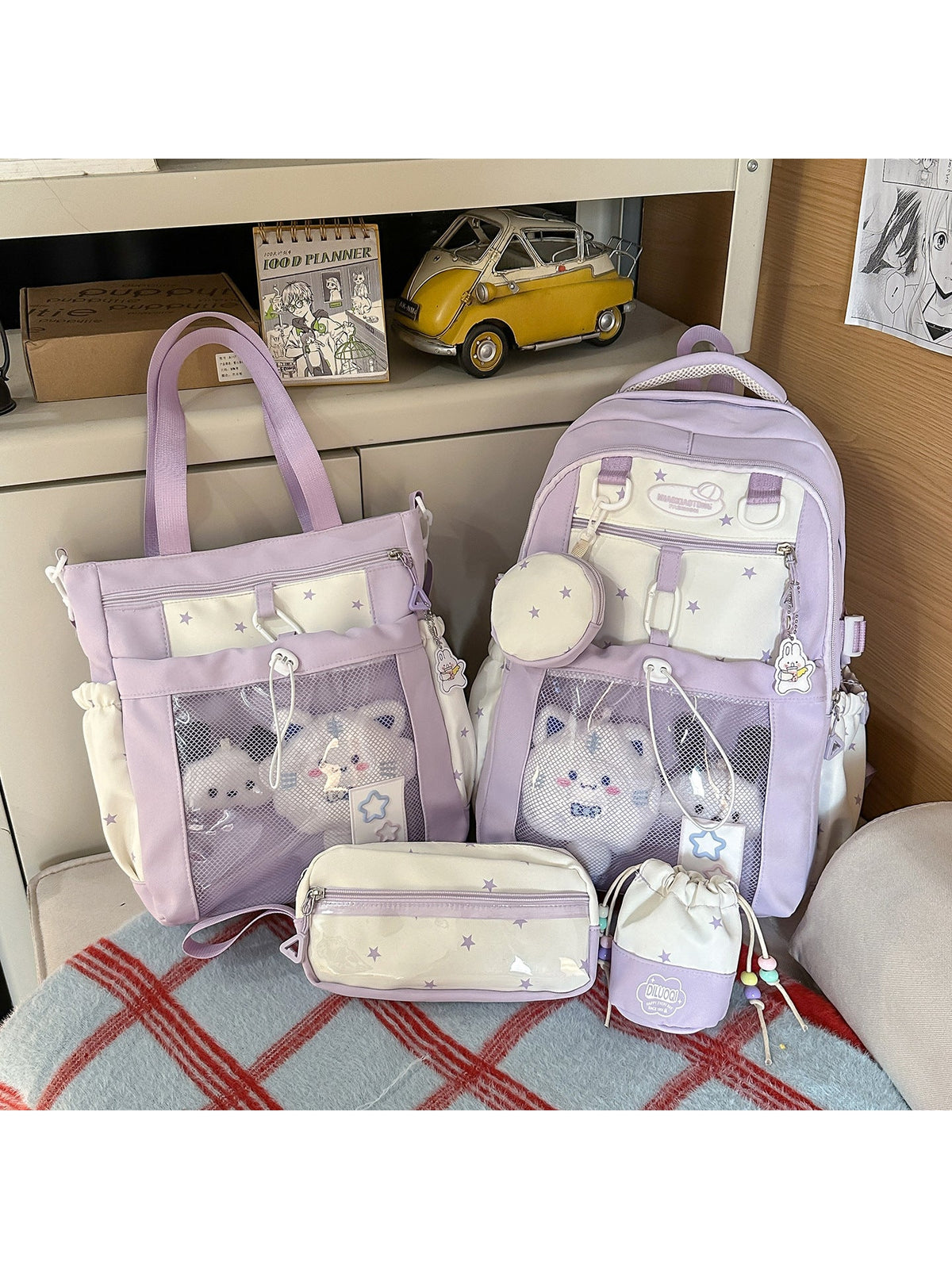 Plüsch-Schulrucksack-Set
