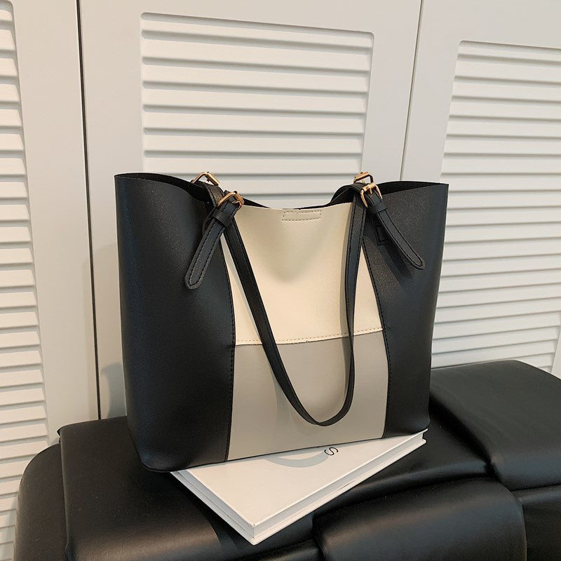 Damen geräumige Tasche mit eleganten Farbblockdetails
