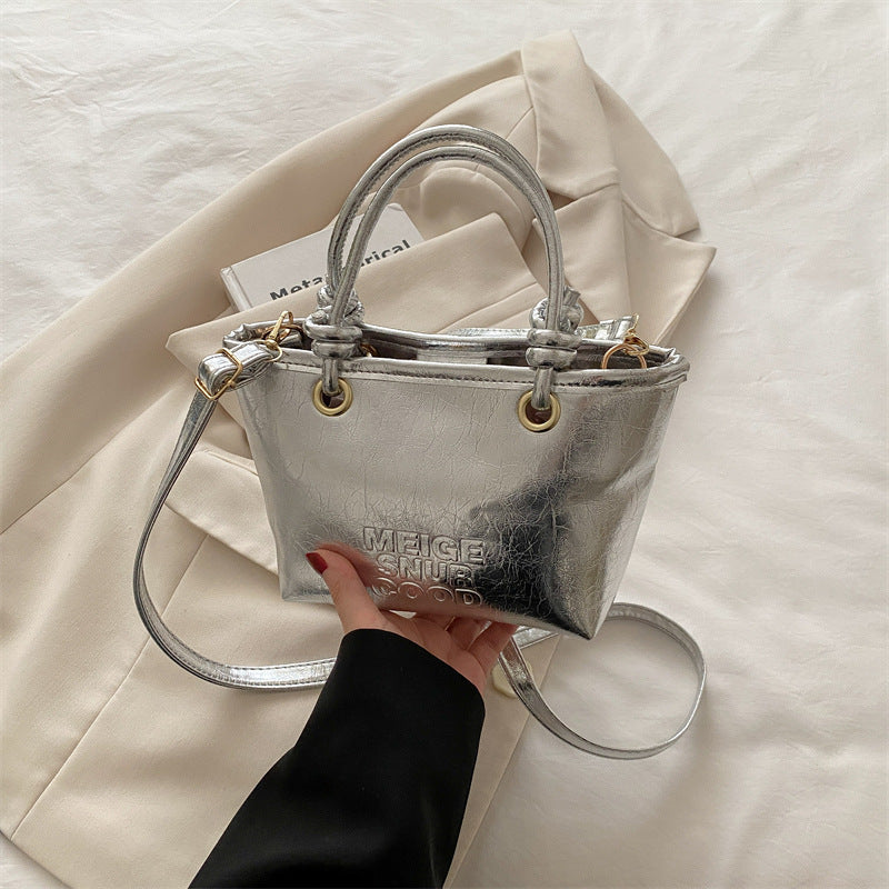 Damen elegante Mini-Handtasche mit strukturiertem Design und abnehmbarem Schulterriemen