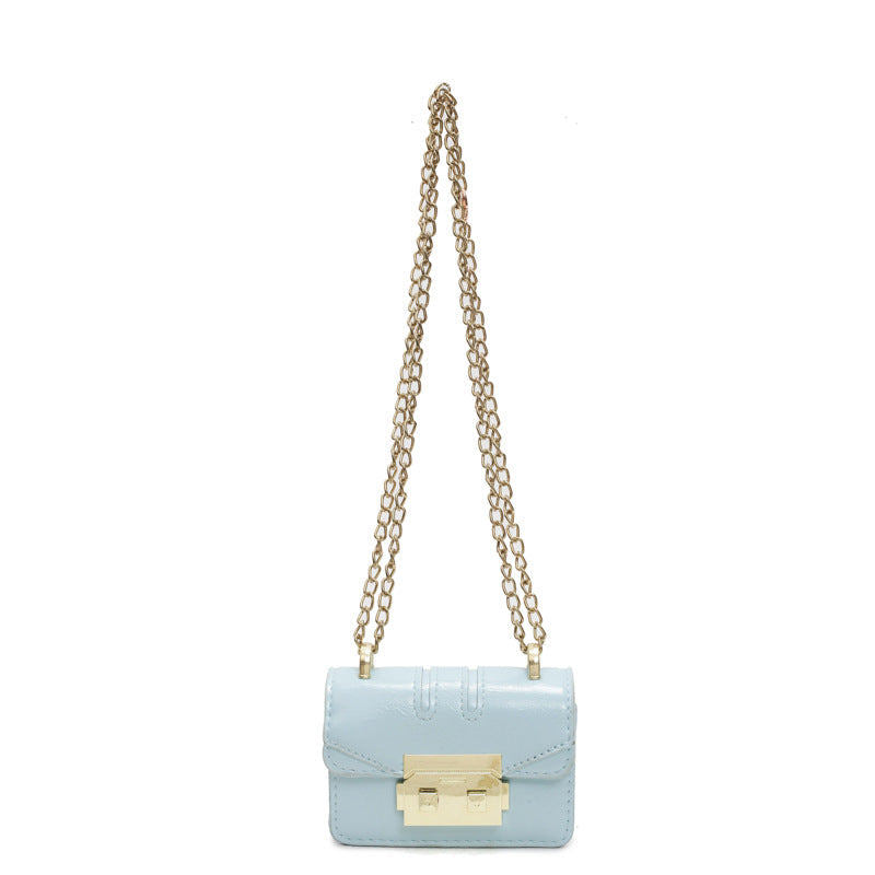 Damen elegante Mini-Handtasche mit goldener Verschlussmechanismus