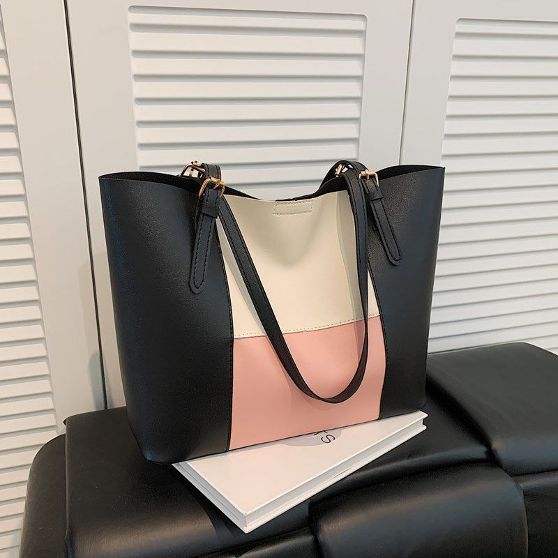 Damen geräumige Tasche mit eleganten Farbblockdetails