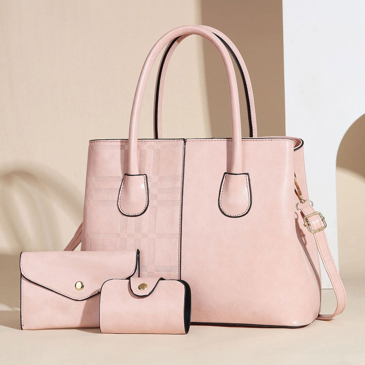 Damen elegante Tote-Handtasche mit abnehmbarem Clutch und zusätzlichem Geldbeutel