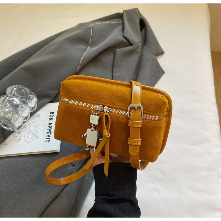 Damen praktische Schultertasche aus hochwertigem Wildleder