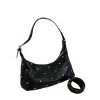 Damen lässige Schultertasche mit eleganten Perlenakzenten